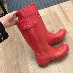 Hunter Sparkling Pink Rain Boots